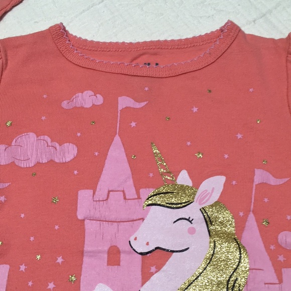 12m (5/$20) Peachy Sparkly Unicorn Top by Carter’s - Picture 6 of 8